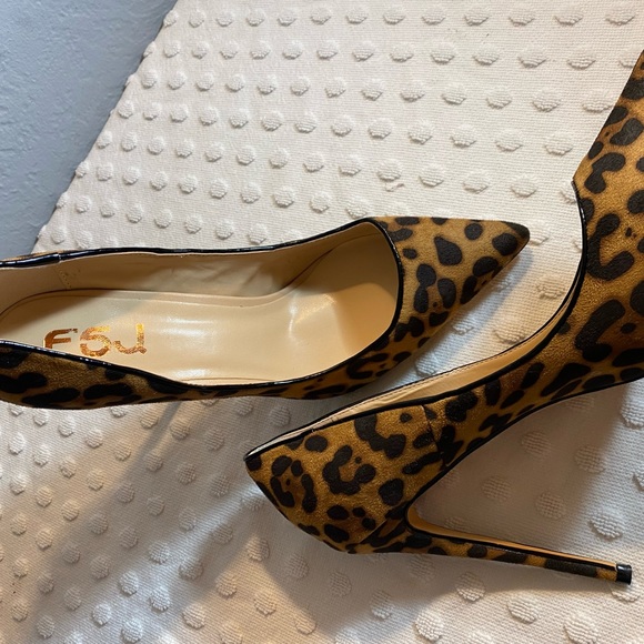 FSJ Women Sexy Leopard Printed Dress Shoes Pointy Toe High Heels Stilettos Pumps - Picture 8 of 14